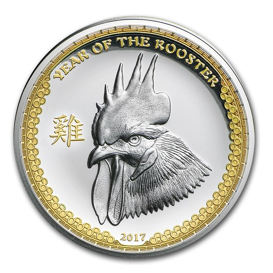 2017 Palau 1 oz Silver $5 Year of the Rooster Ultra High Relief 2017 Palau 1 oz Silver $5 Year of the Rooster Ultra High Relief